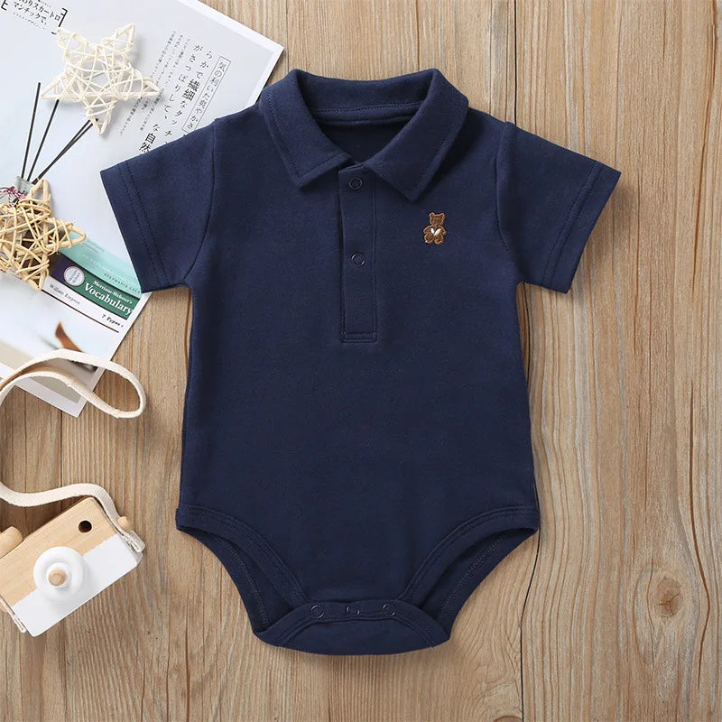Newborn Baby Boys Clothes Summer Cotton Polo Shirt 0-12 Months