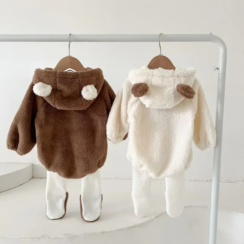 Winter Baby Girls Boys Bear Romper Comfortable Newborn  Hooded Cosplay Costume for Toddler Boys 1 to 3 Years Baby Outfits