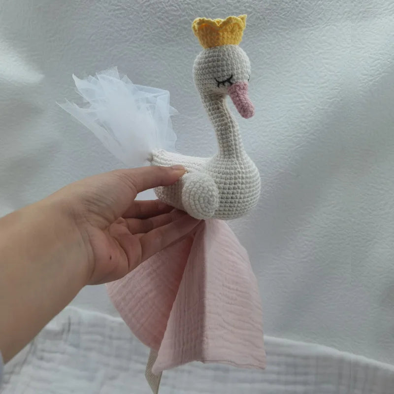 Baby Soother Appease Towel Bib Soft Swan Sleeping Doll Teether