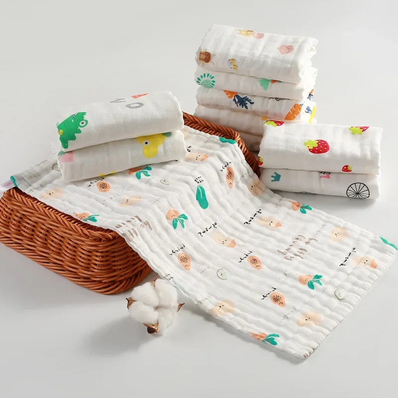 Baby Saliva Towel, 6-layer Gauze Square Towel, Pure Cotton Baby Handkerchief, Newborn Bath Towel, Facial Towel burp cloth