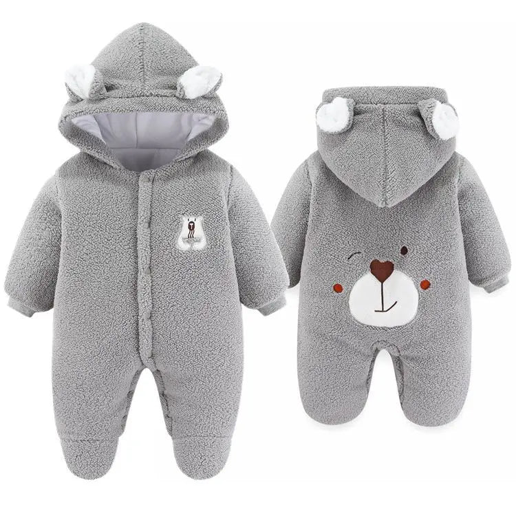 Winter Warm Baby Rompers High Quality Cute Overalls Bodysuit Jumpsuit Newborn Girl Boy Fleece Cotton Thick Kids Infant Clothes