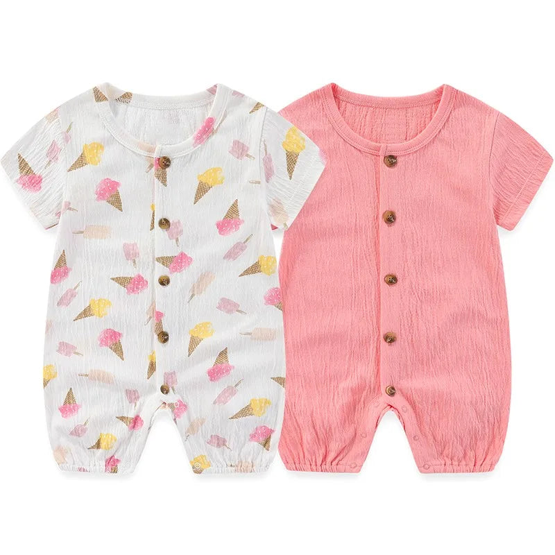 Summer 2 Pieces Cotton Baby Clothes 0-24M Print