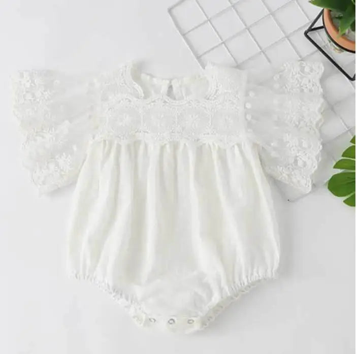 Korean Style Summer Girls Floral Jumpsuit+Hair Band 2pcs