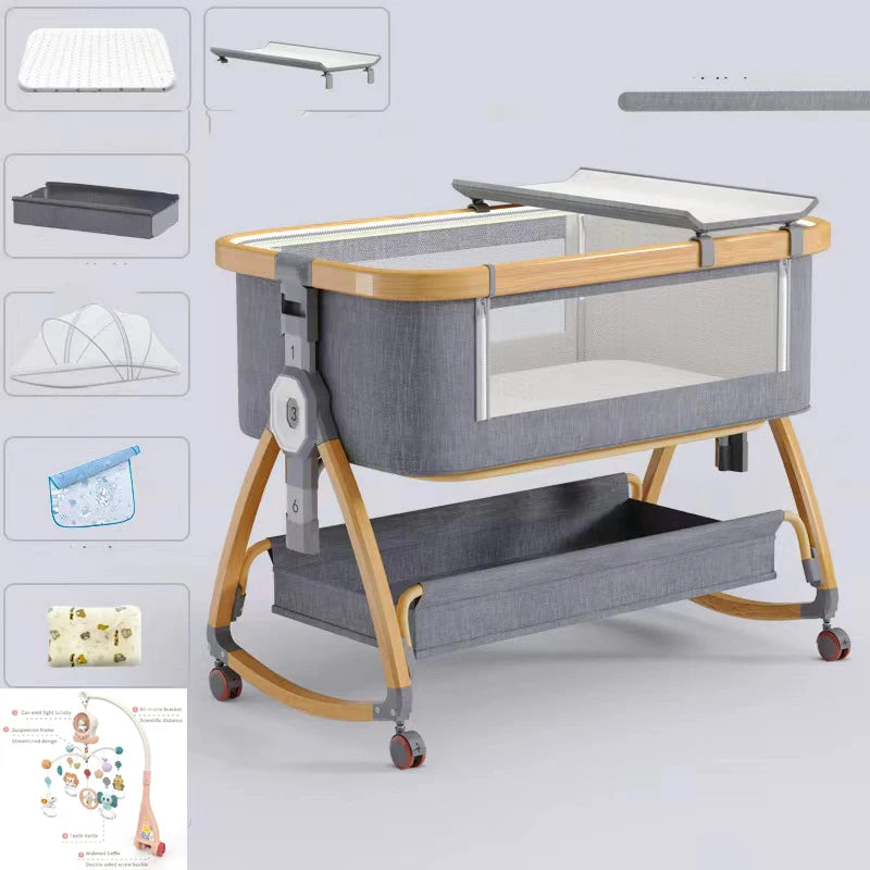 Portable Bed Guard Baby Bedside Crib Aluminum Alloy Folding Bed