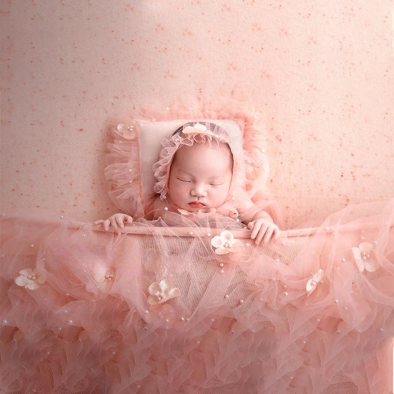 Newborn Photography Props Floral Preal Wrap Mesh