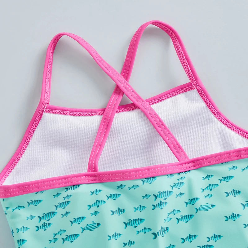Summer Flamingo Bikinis Newborn Girls Swimsuit New Cute Girls Beachwear Bikinis Child Swimwear Sleeveless Bikini Set