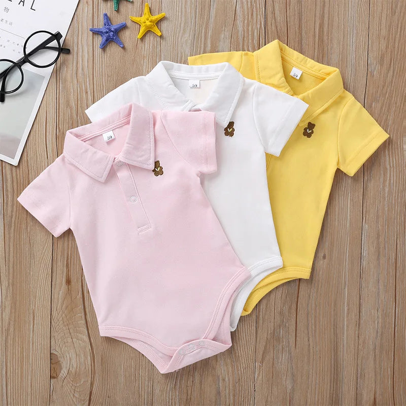 Newborn Baby Boys Clothes Summer Cotton Polo Shirt 0-12 Months