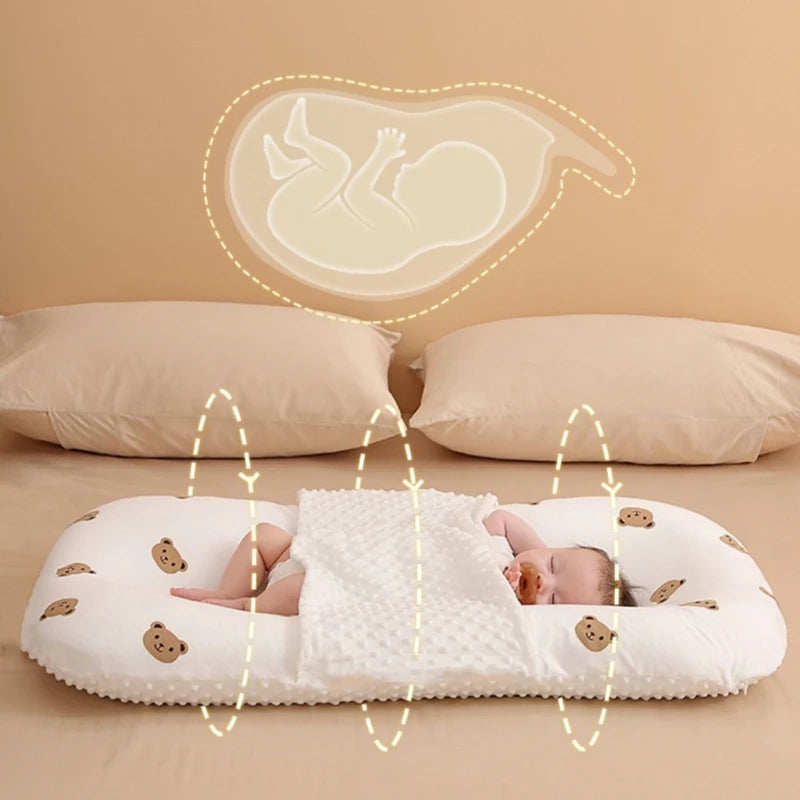 Portable Newborn Bed for Boy Girl Baby Nest Lounger Safe and Comfortable Sleep Support Cushion Travel Bed Infant Lounger