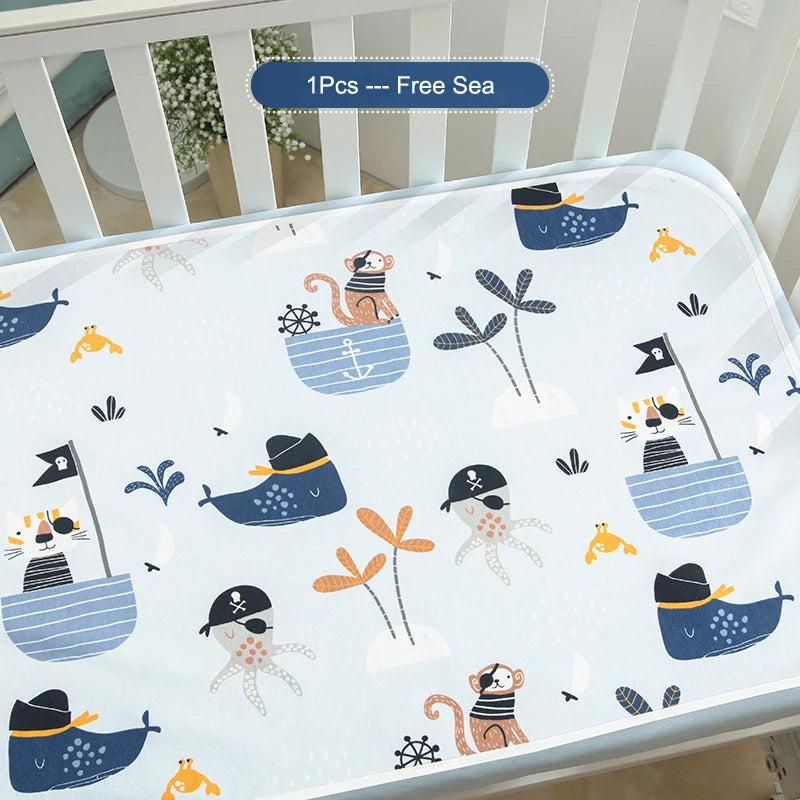 Cartoon Baby Diaper Changing Mat Soft Cotton Cute Diaper Changer For Newborn Waterproof Changing Pads Mattress Floor Play Mats