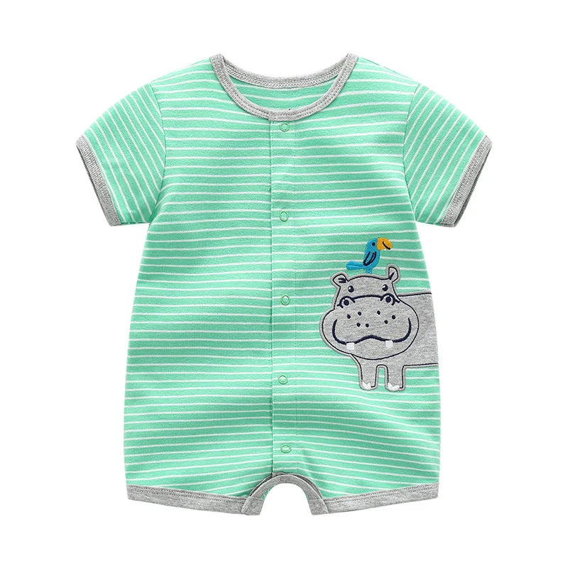Summer 100% Cotton Newborn Infant Bodysuits 6-24