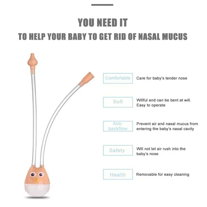 Newborn Baby Nasal Aspirator for Nose Cleaner Sucker Suction Tool