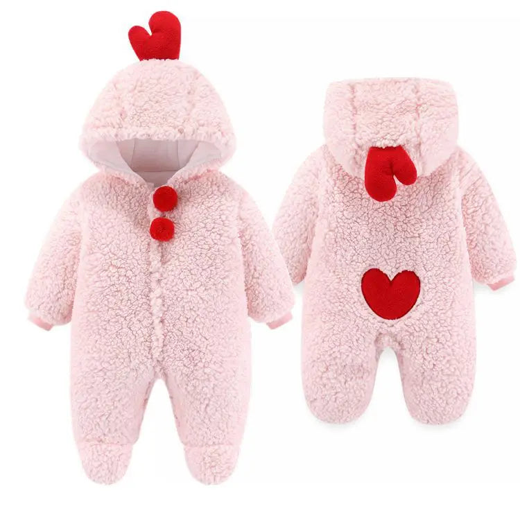 Winter Warm Baby Rompers High Quality Cute Overalls Bodysuit Jumpsuit Newborn Girl Boy Fleece Cotton Thick Kids Infant Clothes