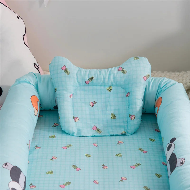 New Baby Portable Crib Bed Sleeping Bed Cotton Infant Baby Nest Travel Bed Foldable Washable Newborn Mattress Child Cradle Cot