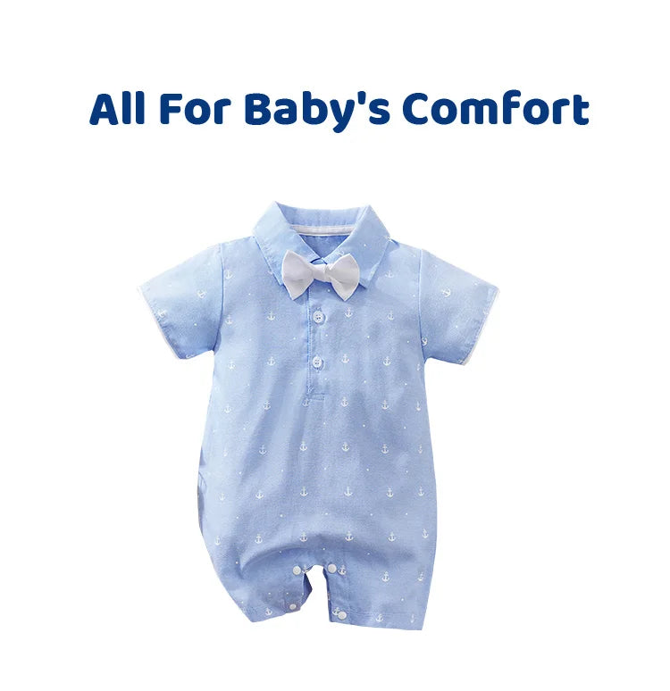 Summer Shirt With Sea Anchor Comfortable Bodysuit