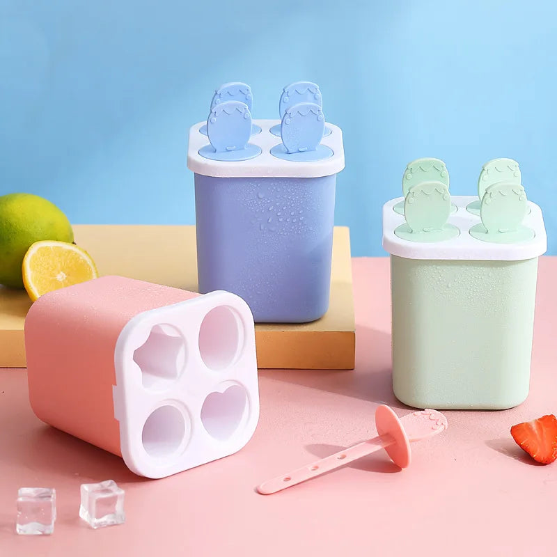 DIY Ice Cream Popsicle Mold Homemade Ice Box with Plastic Stick Icemaker Baby Food Supplement Tools Kitchen Gadgets