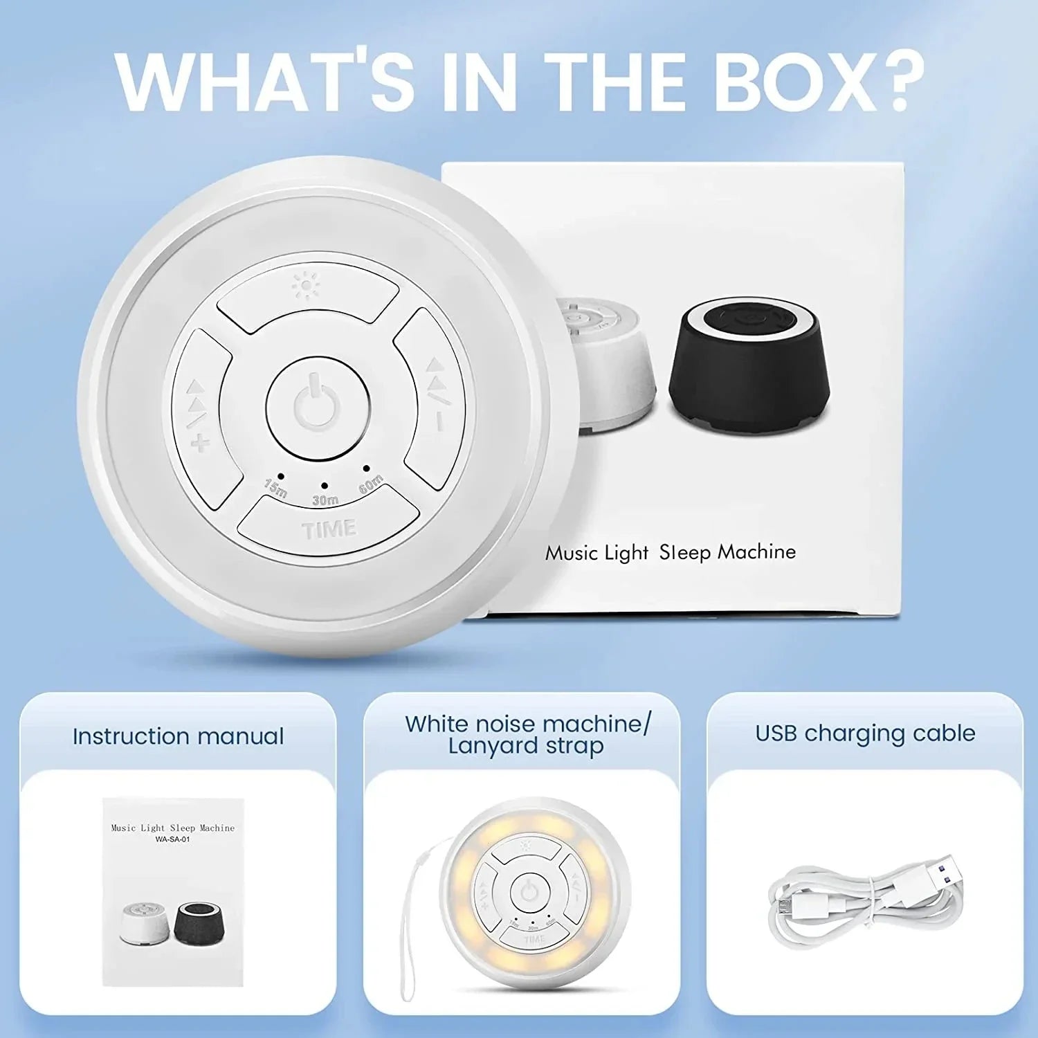 Baby White Noise Machine Rechargeable Timed USB