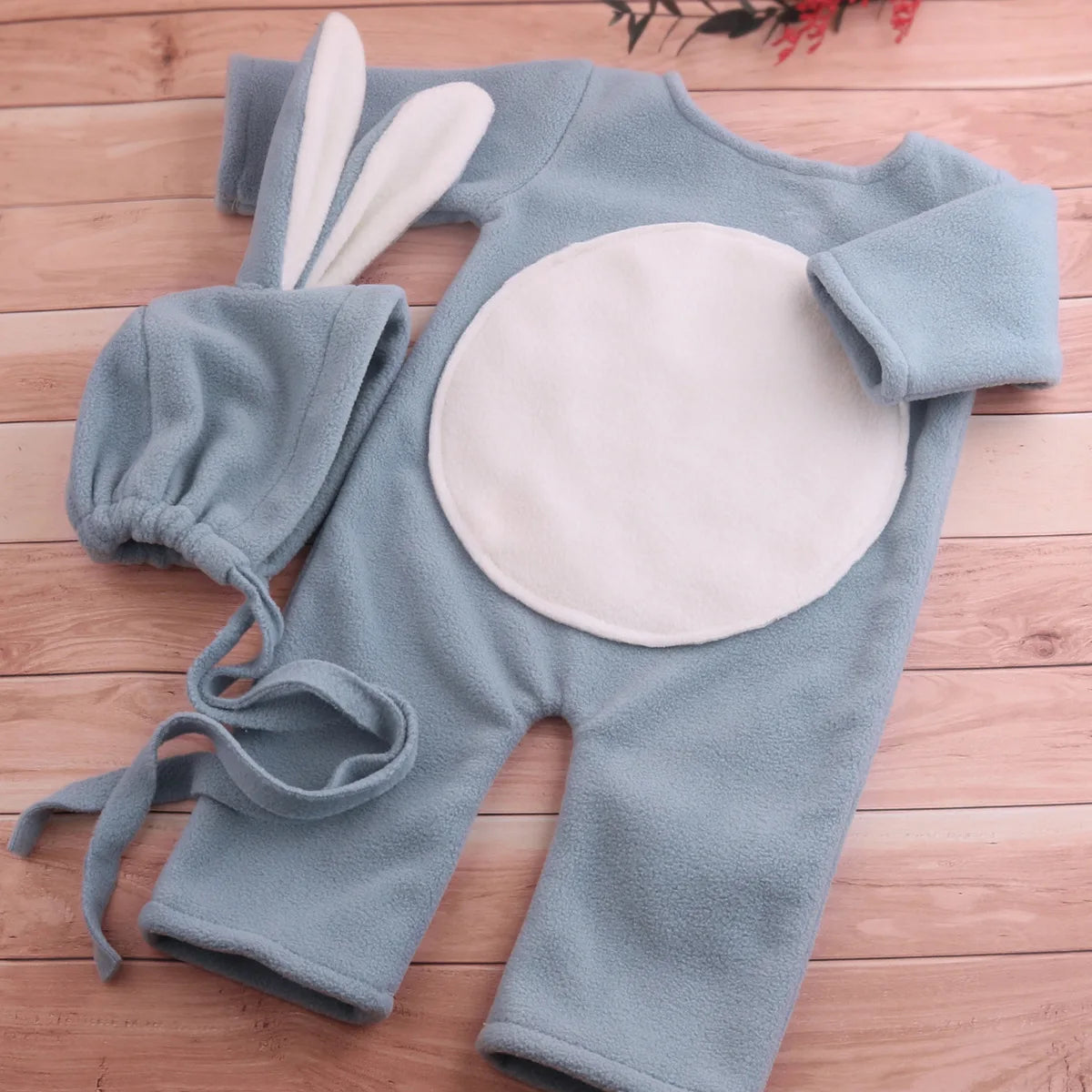Cartoon Rabbit Hat Baby Photography Props Full Moon Baby Shooting Accessories Photo Props Baby Photo Clothes 1 Set