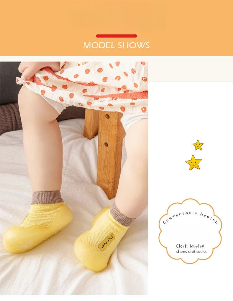 Baby walking shoes soft bottom non-slip solid color