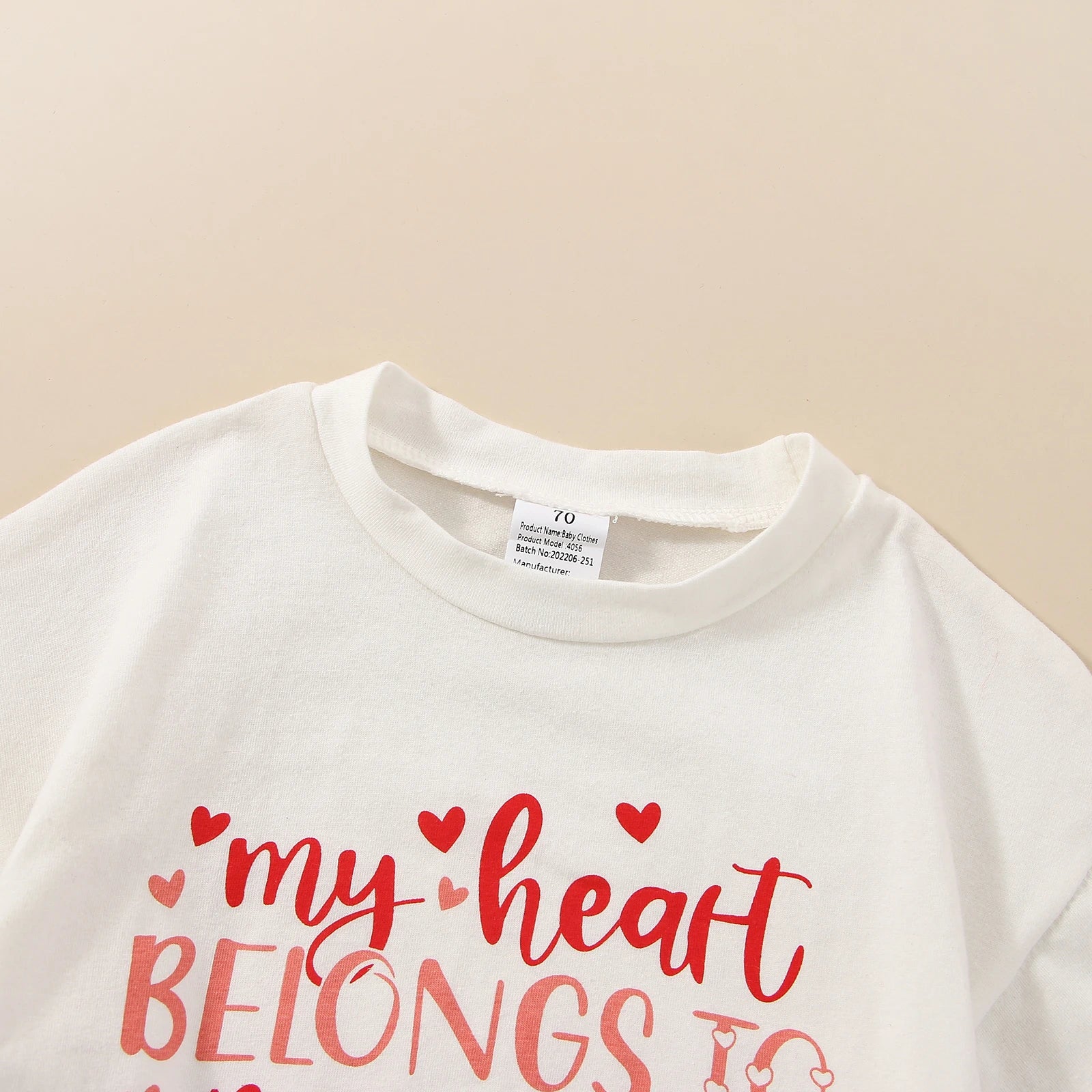 FOCUSNORM 3pcs Valentines Days Baby Girls Sweet Clothes Sets 0-18M Letter Short Sleeve Romper+Heart Print Shorts Hairband