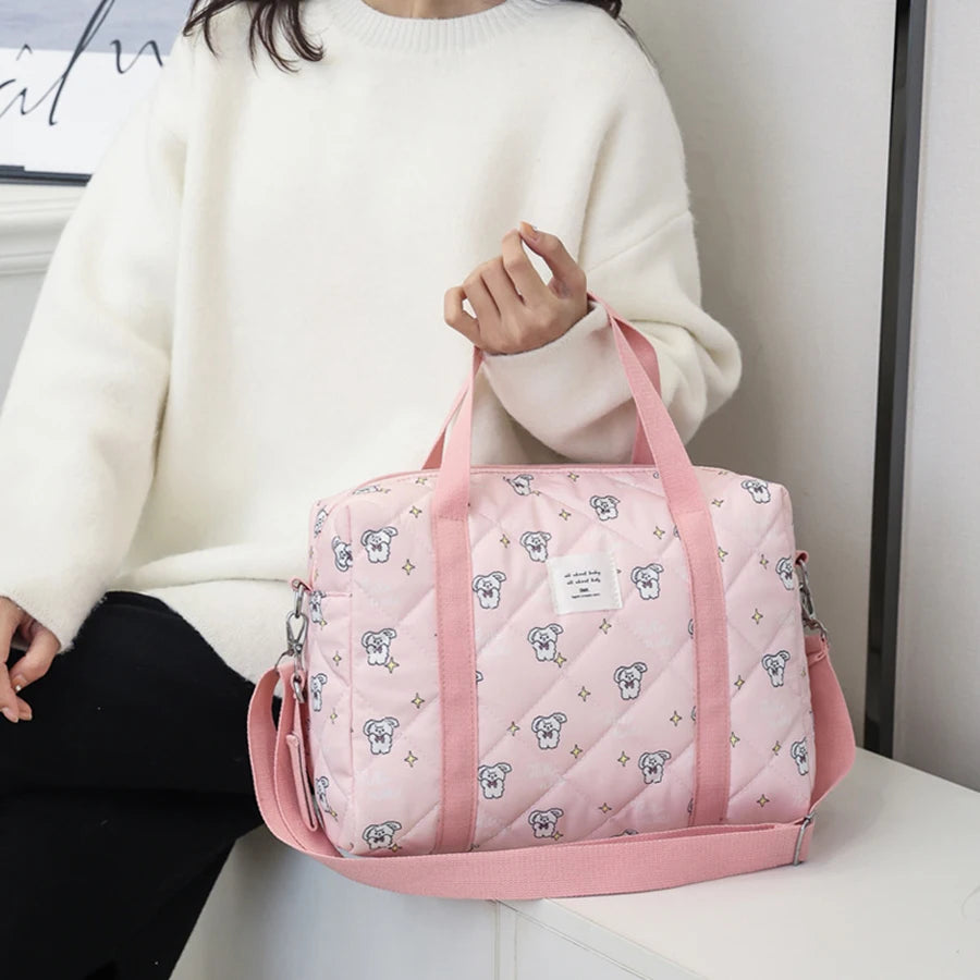 Printed Mommy Bag Baby Diaper Nappy Bag Storage Maternity Shoulder Bags Organizer Cotton Quilted Women Messenger Bag