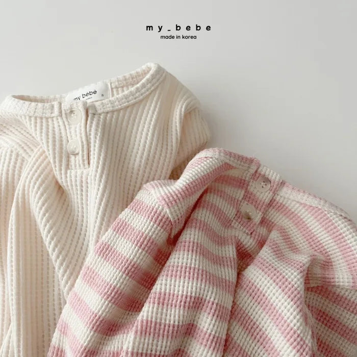 Spring Baby Cotton Long Sleeve Bodysuit + Lacing Caps