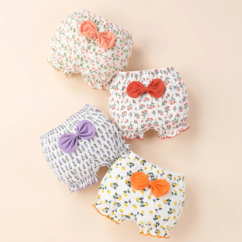Clearance 100%Cotton Baby Underpants Kids Girl Infant Fashion Stripe Bow Panties For Children High-Quality Shorts Gifts
