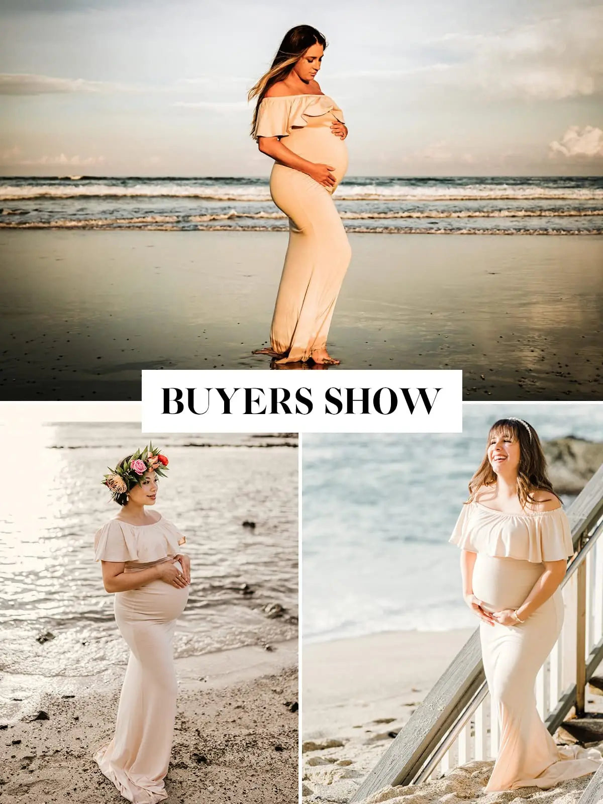 Liu&Qu Women Maternity Photo Shoot Dresses Elegant Slim Robe Pregnancy Photography Dress Off Shoulder Long Dresses Party Clothes