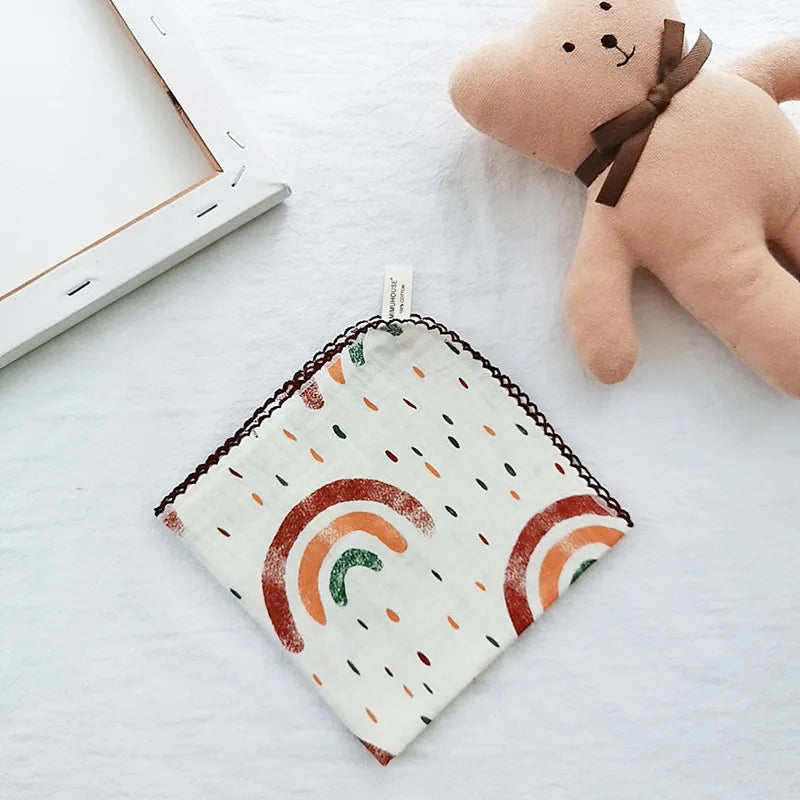 Cotton Baby Face Towel Newborn Baby Items 4 Layer Muslin Baby Bibs Handkerchief Soft Saliva Towel Triangle Feeding Burp Cloths