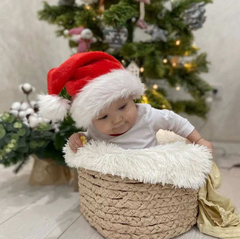 Christmas Newborn Photography Clothing Baby Wrapped Cloth Hats 2Pcs Set Studio Photograph Props Full Months Baby Souvenirs