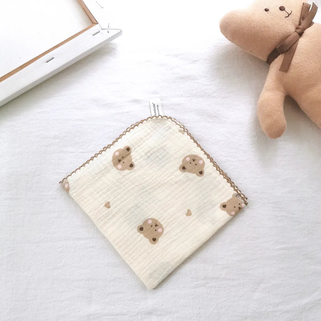 Cotton Baby Face Towel Newborn Baby Items 4 Layer Muslin Baby Bibs Handkerchief Soft Saliva Towel Triangle Feeding Burp Cloths