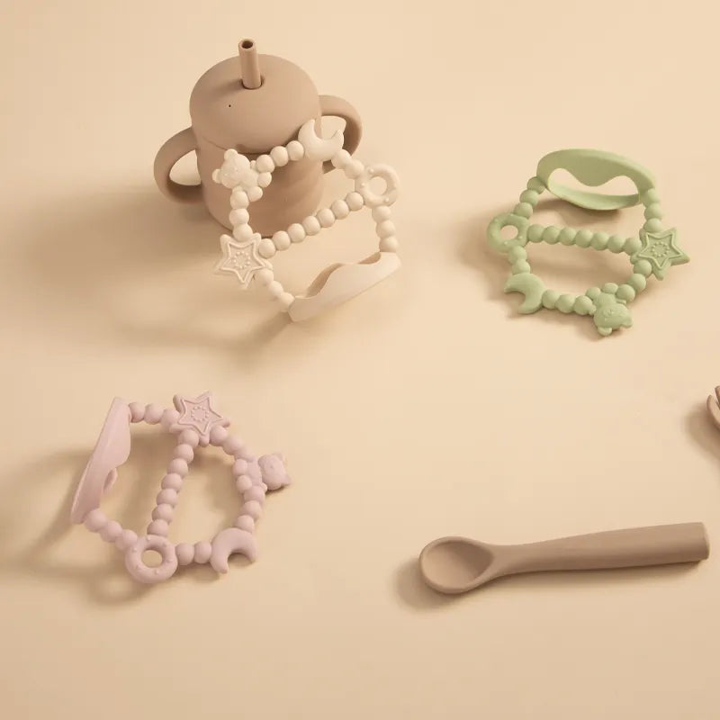 Baby Silicone Teether Soothing Molar Toy Cartoon Newborn Nursing Teething Gift Baby Accessories Kids Fingers Thumb Toys BPA Free