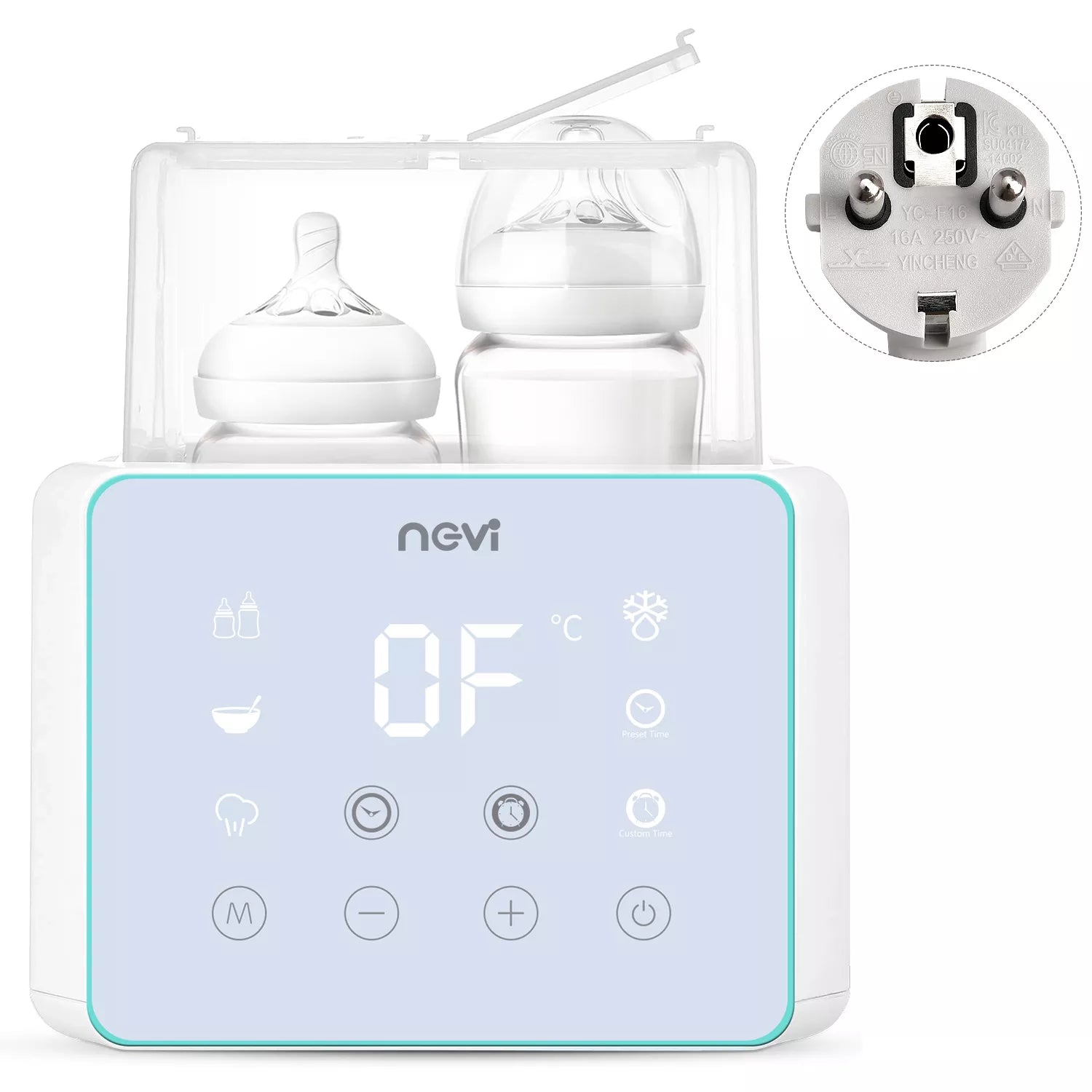 Baby Bottle Warmer & Bottle Sterilizer, Double Bottle Warmer for Breast Milk, LCD Display Accurate Temperature Control