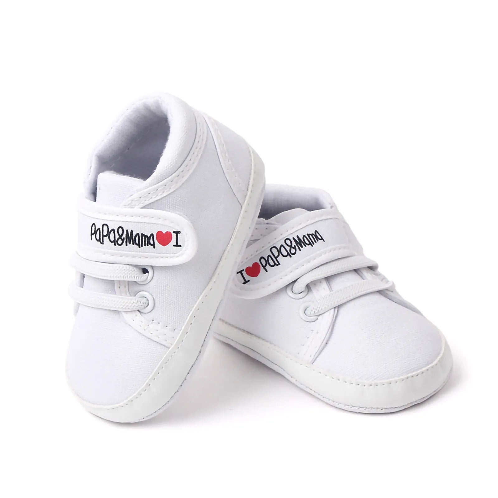 BeQeuewll Baby Girls Boys White Sneaker Spring Autumn Casual Anti-Slip Rubber Sole Letter Print Infant Toddler Shoes