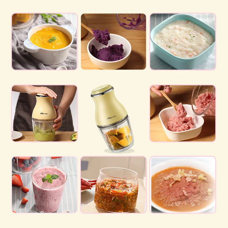 Bear 0.6L Baby Supplementary Food Machine Chopper Mini Meat Grinder Household Multifunctional Electric Cooking Machine 220V