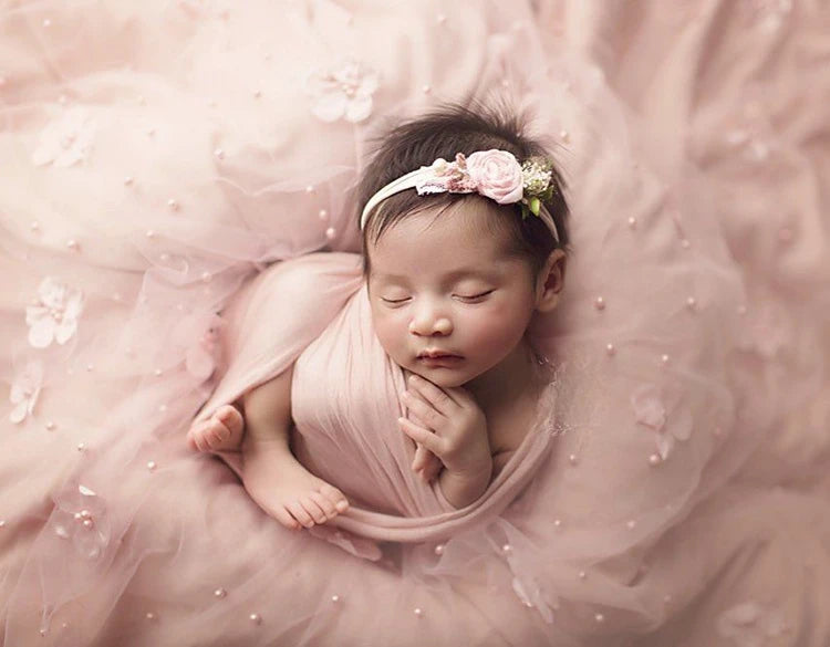 Newborn Photography Props Floral Preal Wrap Mesh
