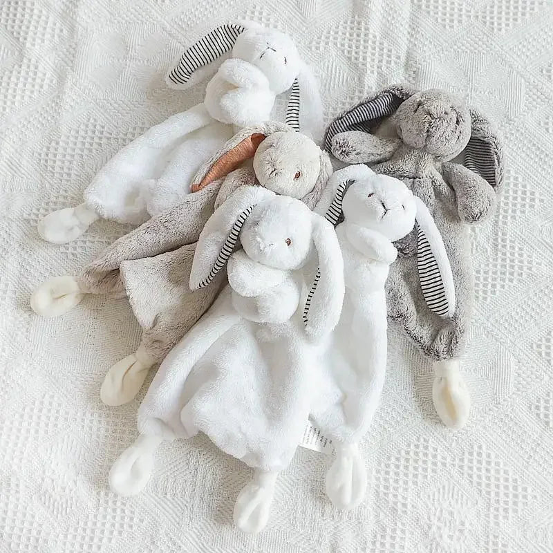 Cute Bunny Security Blanket for Baby Lovely Stuffed Animal Toys Soft Rabbit Blankie for Newborn Baby coaxing artifact