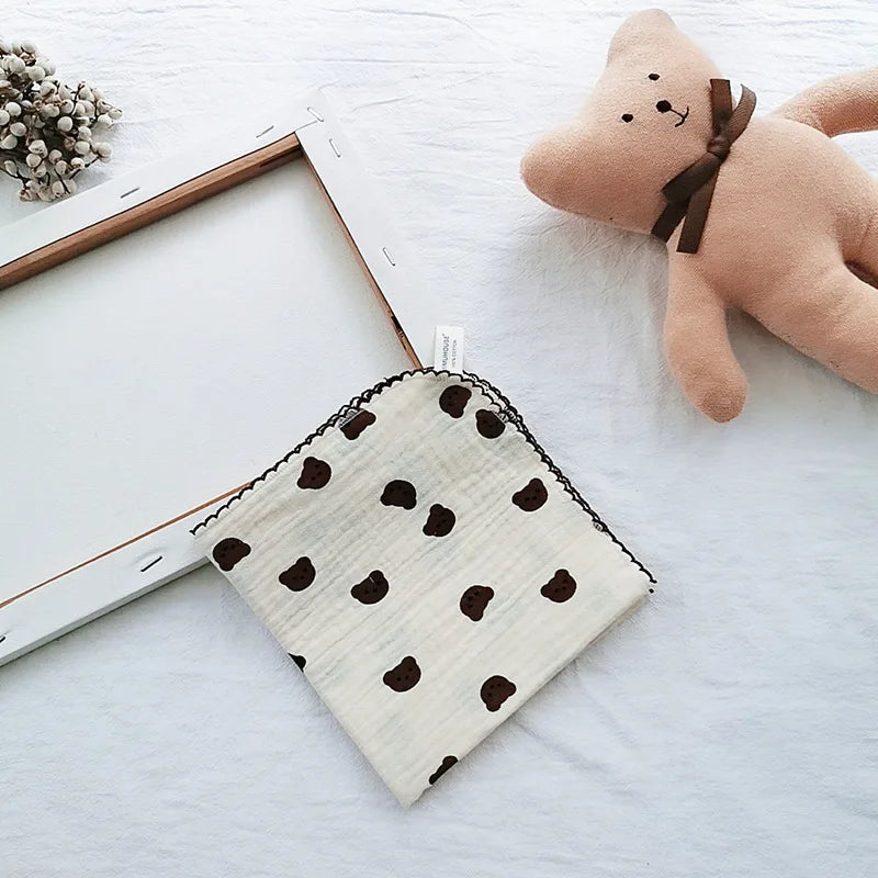 Cotton Baby Face Towel Newborn Baby Items 4 Layer Muslin Baby Bibs Handkerchief Soft Saliva Towel Triangle Feeding Burp Cloths