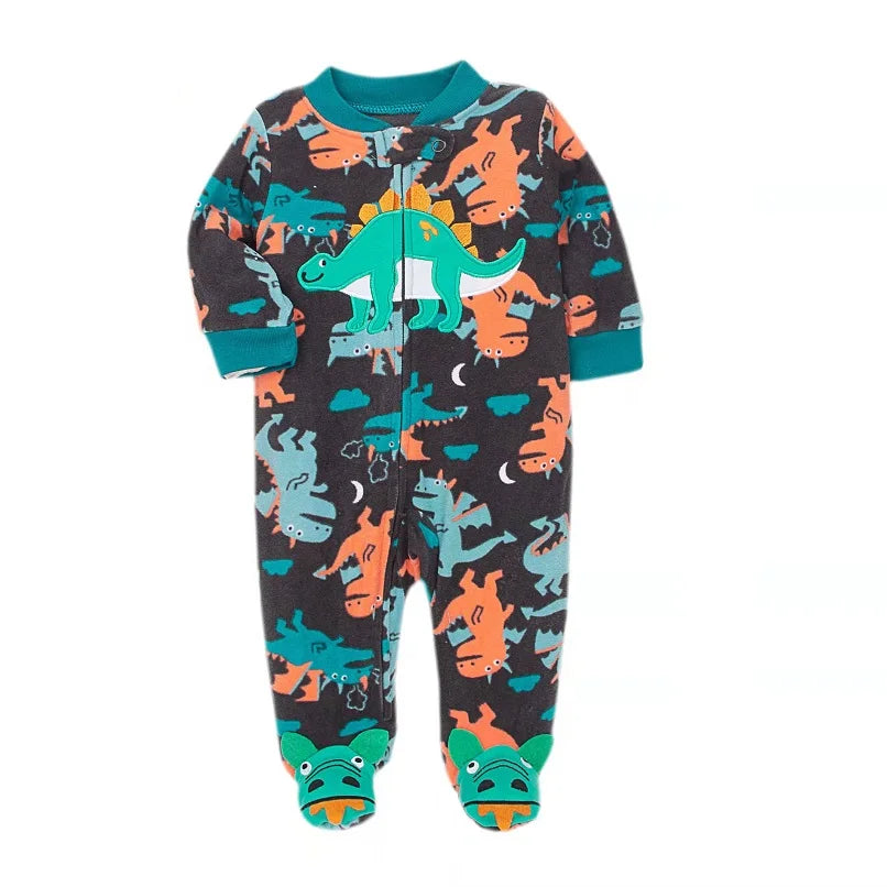 Footed Warm Baby Rompers 2023 Fall Winter Cute Animal Micro Polar Fleece Hot Baby Pajamas Infant jumpsuits Sleepwear 0/3-12M