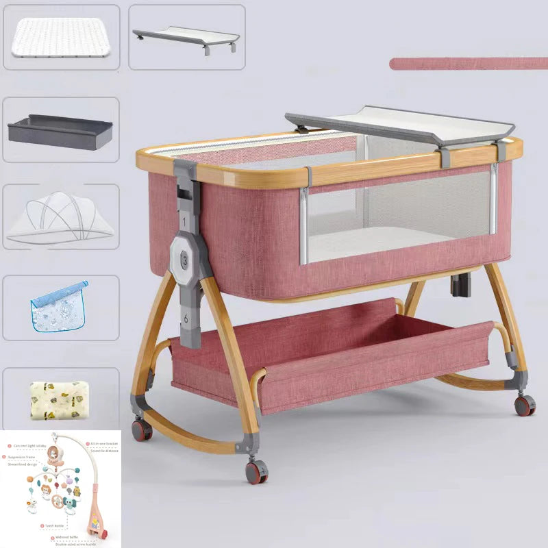 Portable Bed Guard Baby Bedside Crib Aluminum Alloy Folding Bed