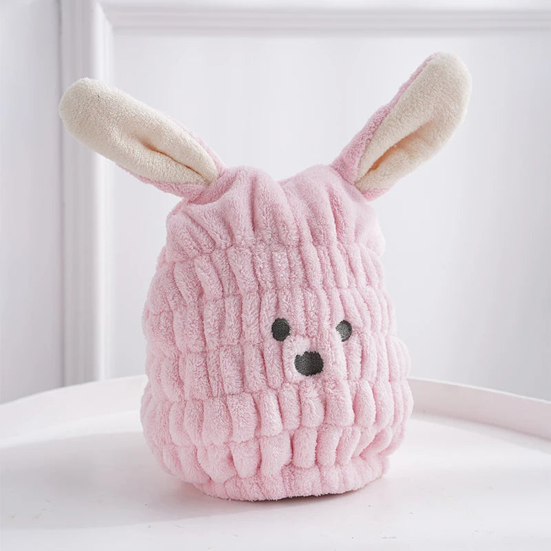 Children Hair Drying Cap Girls Cute Super Absorbent Turban Quick-Drying Towel Baby and Infant Cartoon Shampoo Shower Cap