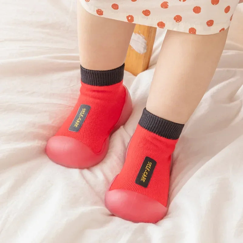 Baby walking shoes soft bottom non-slip solid color