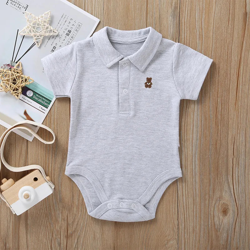 Newborn Baby Boys Clothes Summer Cotton Polo Shirt 0-12 Months