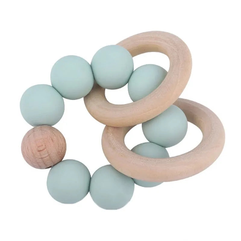Baby Rattles Play Stroller Toy Teether Wooden Toy
