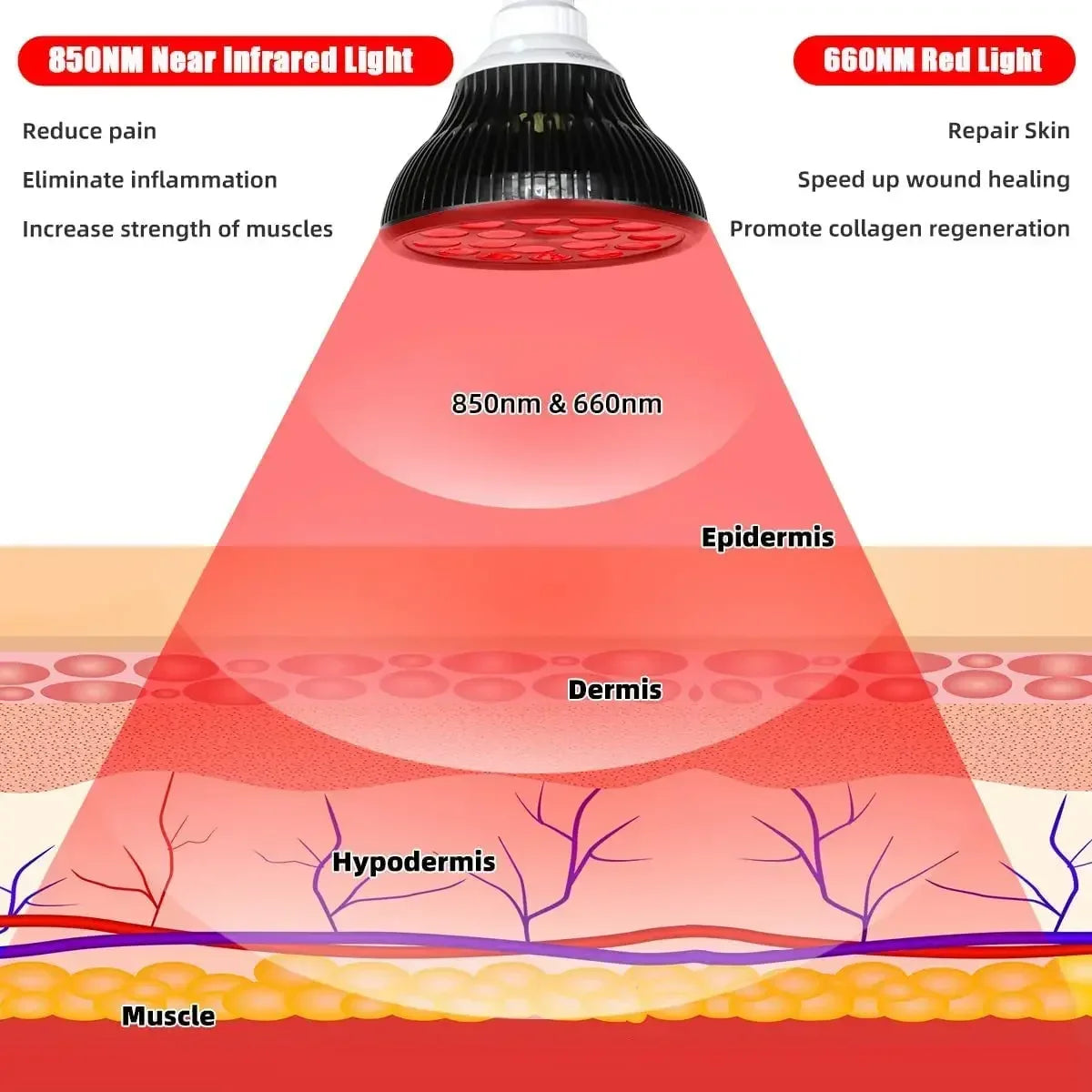 Red Light Therapy Lamp Physiotherapy for Skin Care Pain Relief