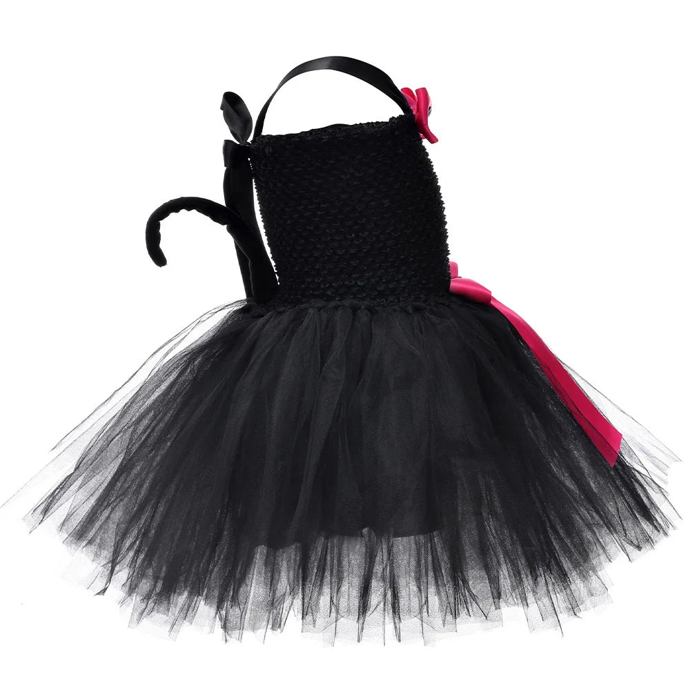 Black Cat Costume For Baby Girls Animal Tutu Dress