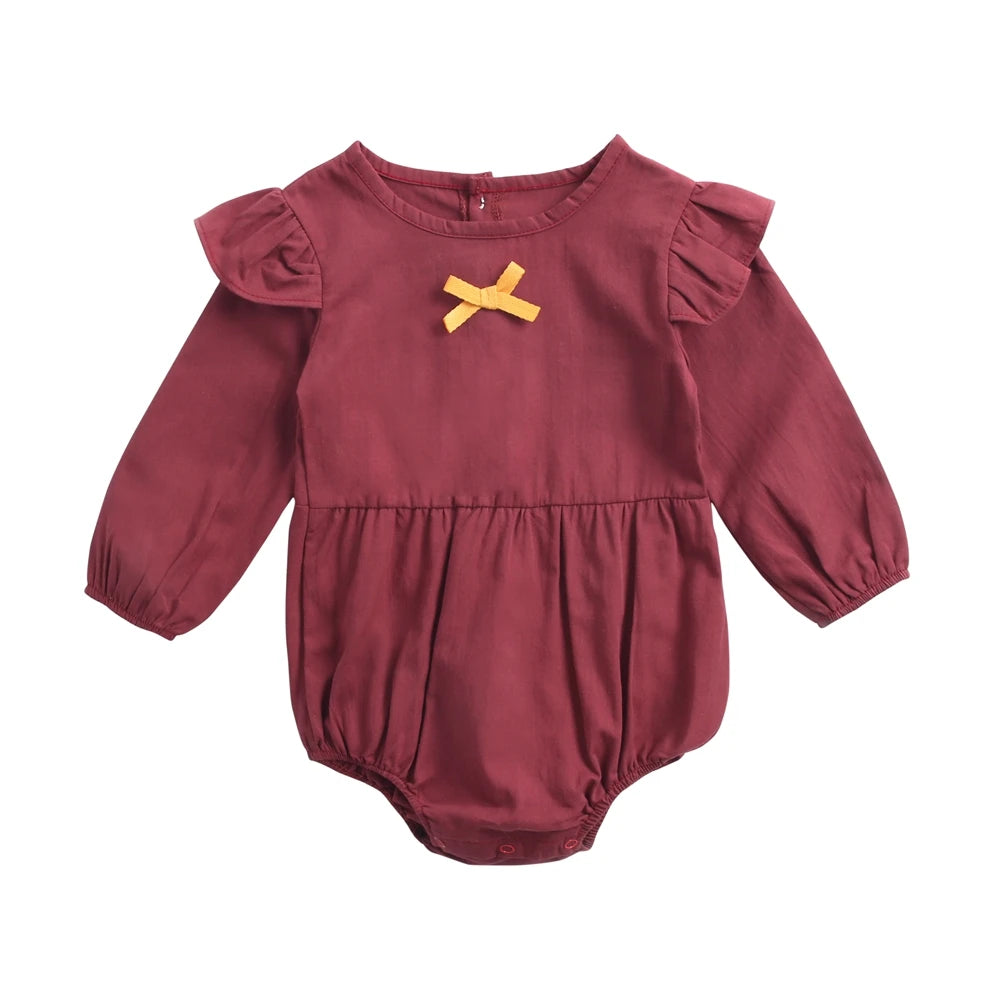 Cute Newborn Baby Girl Bodysuits Cotton Flowers Plaid