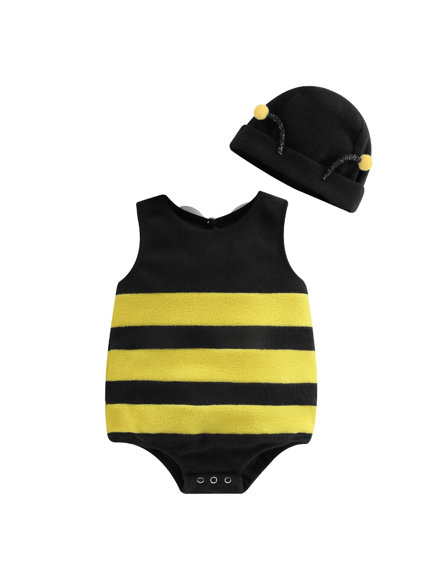 Newborn Baby Cute Bumblebee Custome with Hat 2Pcs 12-18 Months