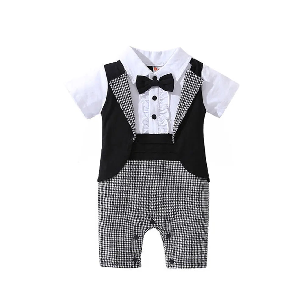 Baby boy Clothes Cotton Soft Long Rompers White/ Black