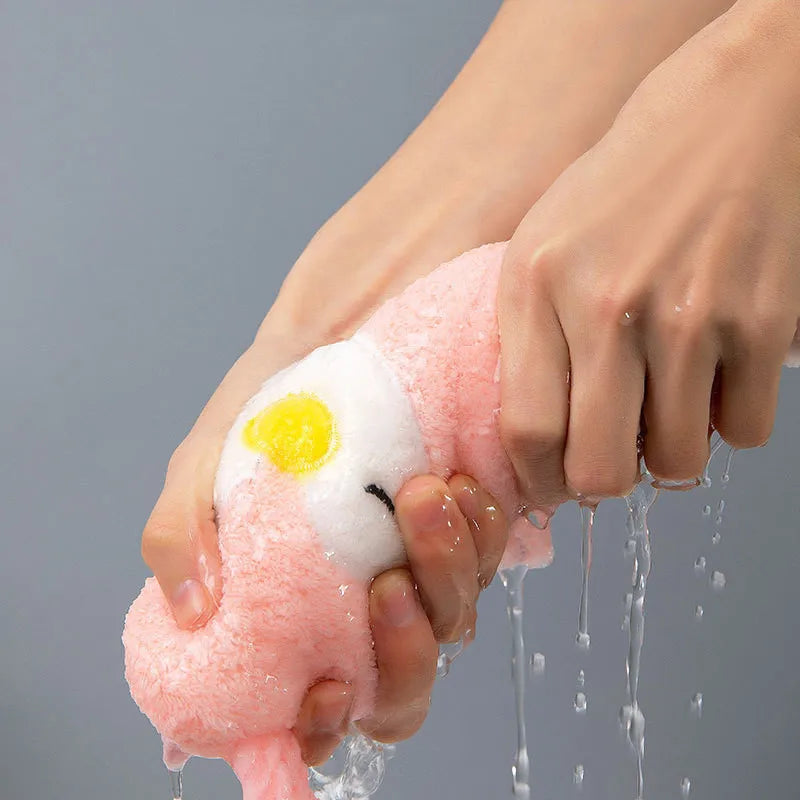 Soft Plush Penguin Bath Towel Baby Cartoon Animal Wipe Hanging Bathing Coral Velvet Towel Kitchen Towel