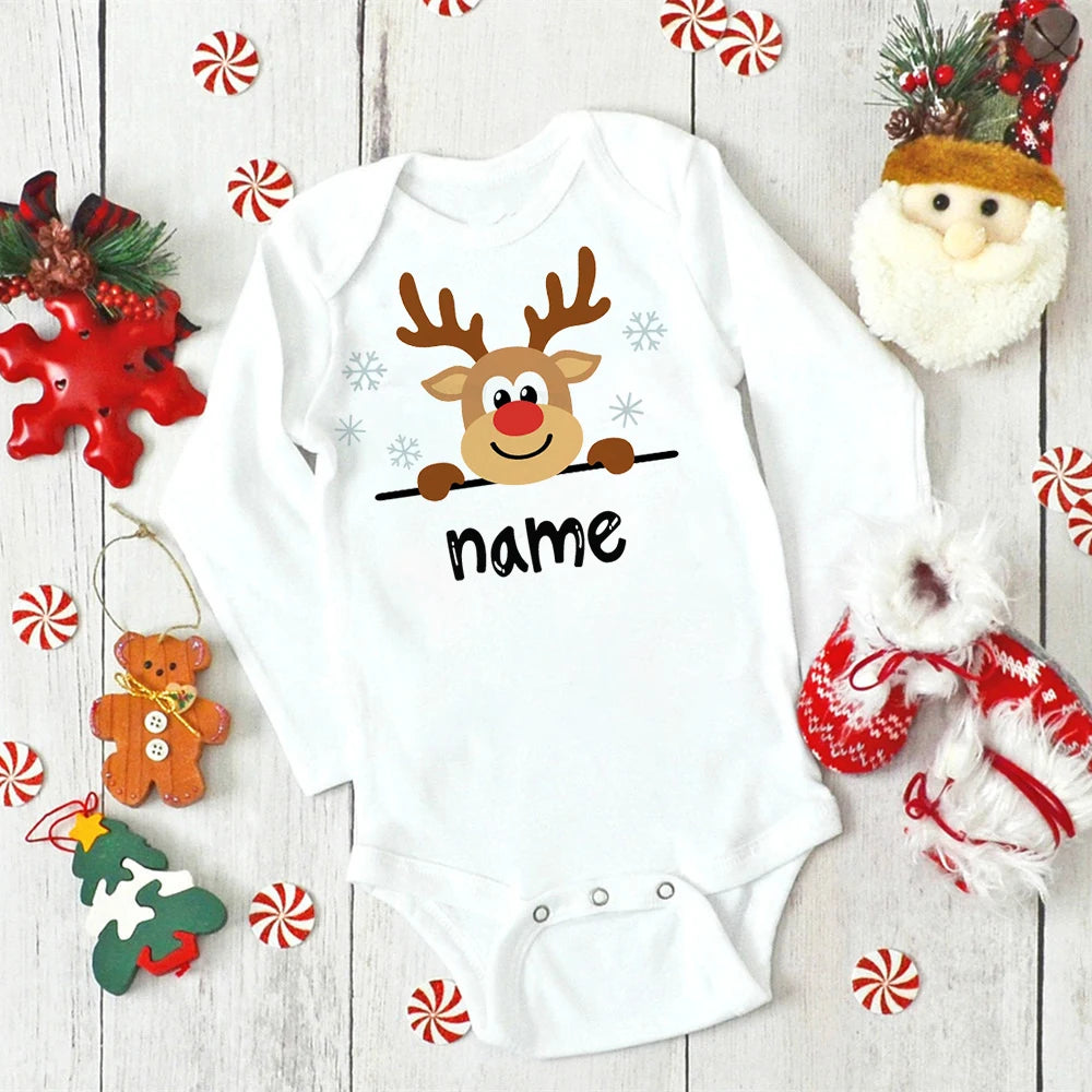 Custom Name Baby Christmas Bodysuits Personalised
